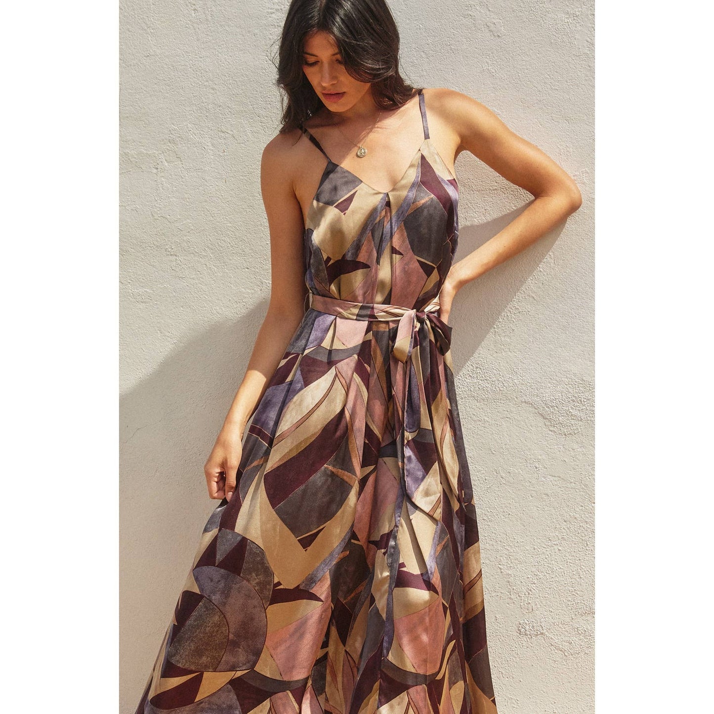 Notable Sensation Extra Flared Maxi Dress: UMBER MOSAIC / FD11448-P1818