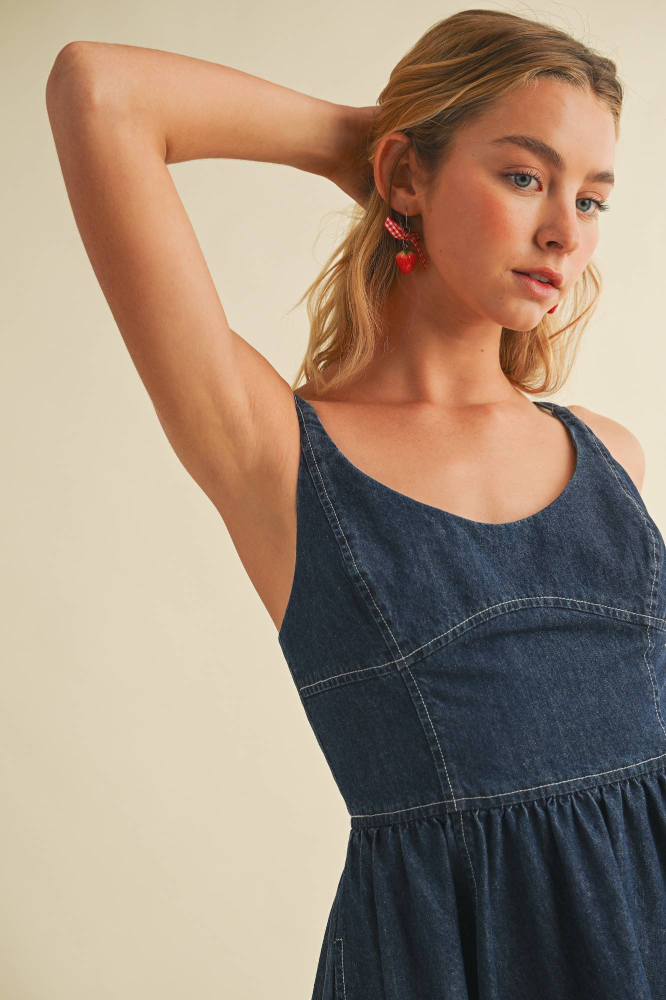 CAMI DENIM SWING DRESS: INDIGO DENIM / DS0903