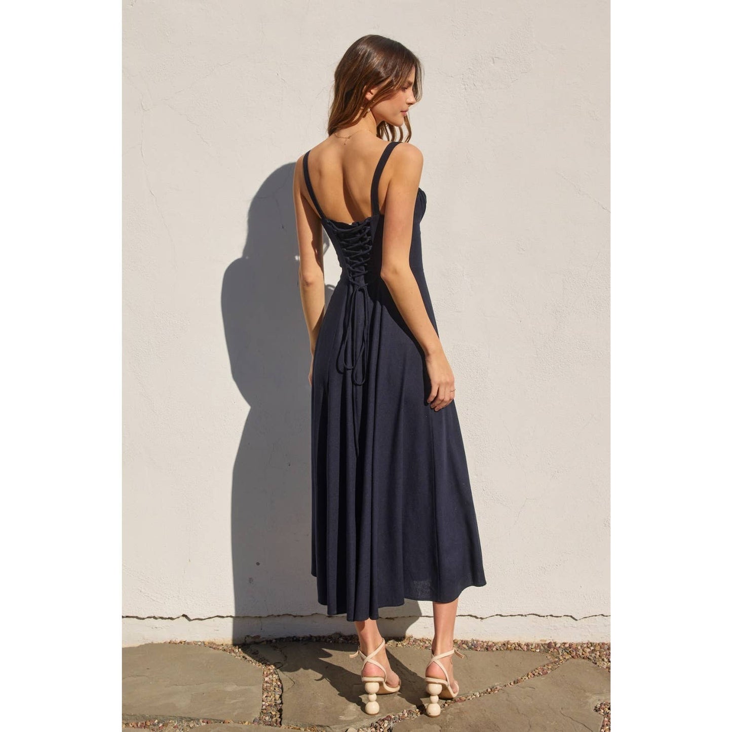 Heaven Sent Corset Sweetheart Dress: NAVY / FD11813-P1465_2