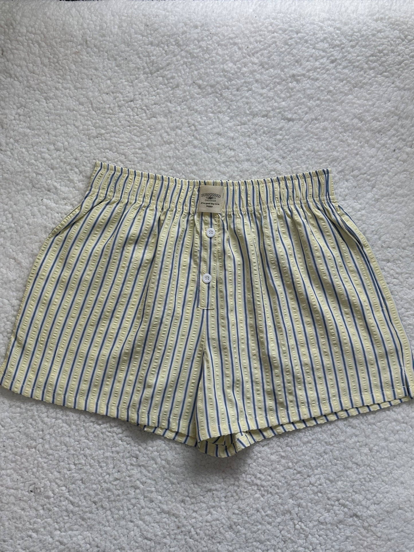 Everyday Boxer Shorts: Yellow/Blue Halo Stripes / S111