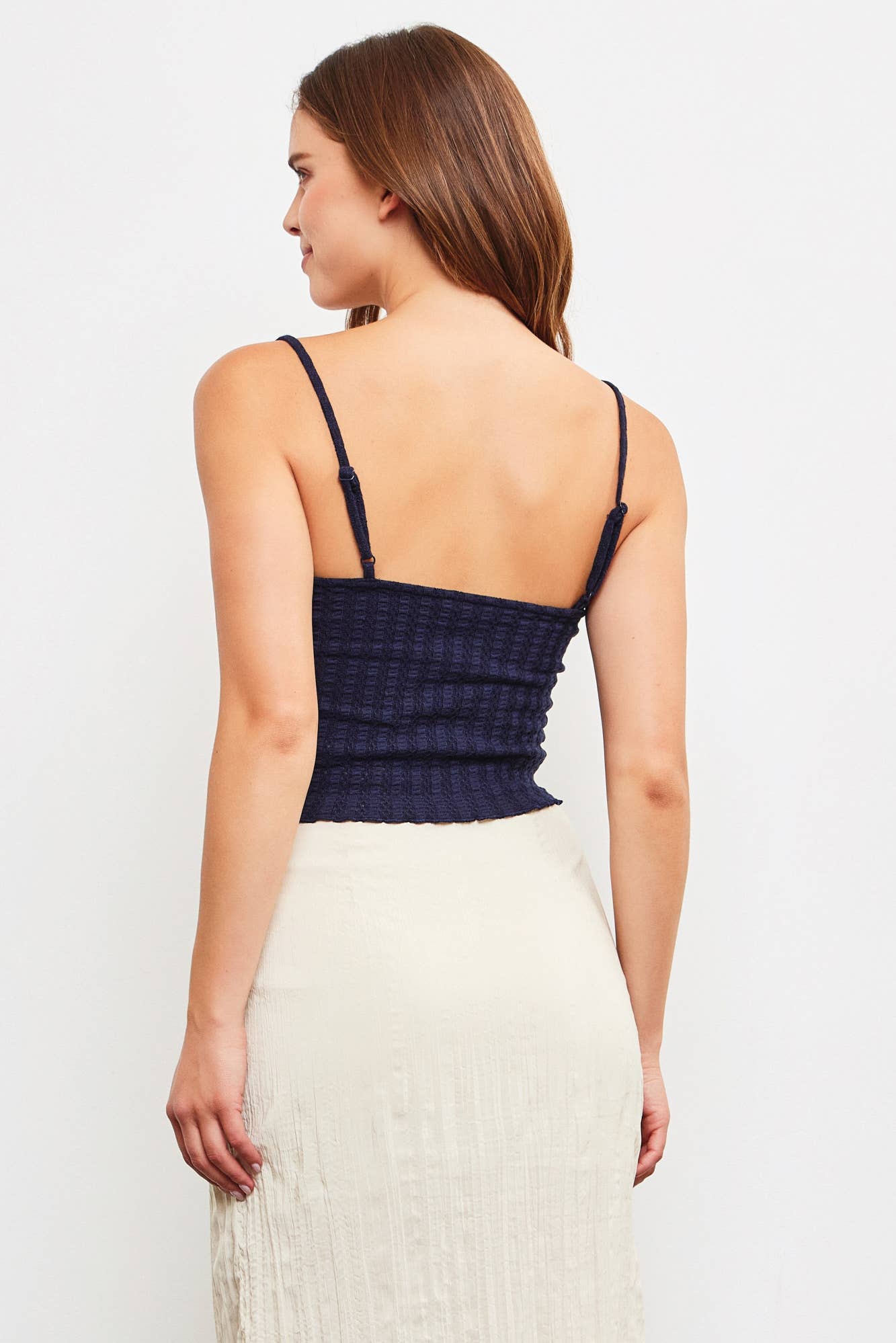KNIT CAMI TOP: DK.TAUPE / S23454