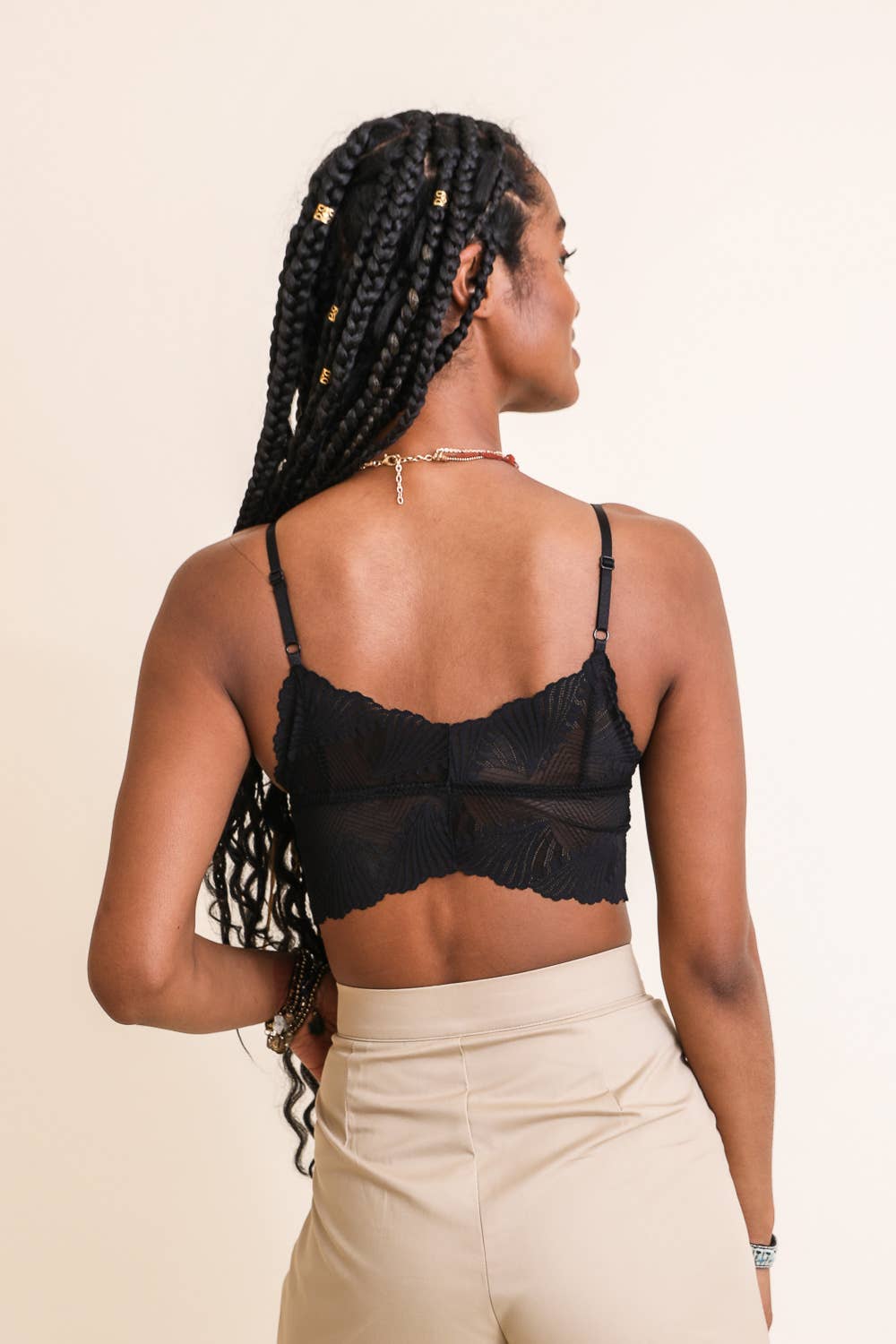 Butterfly Scallop Lace Bralette: Wine