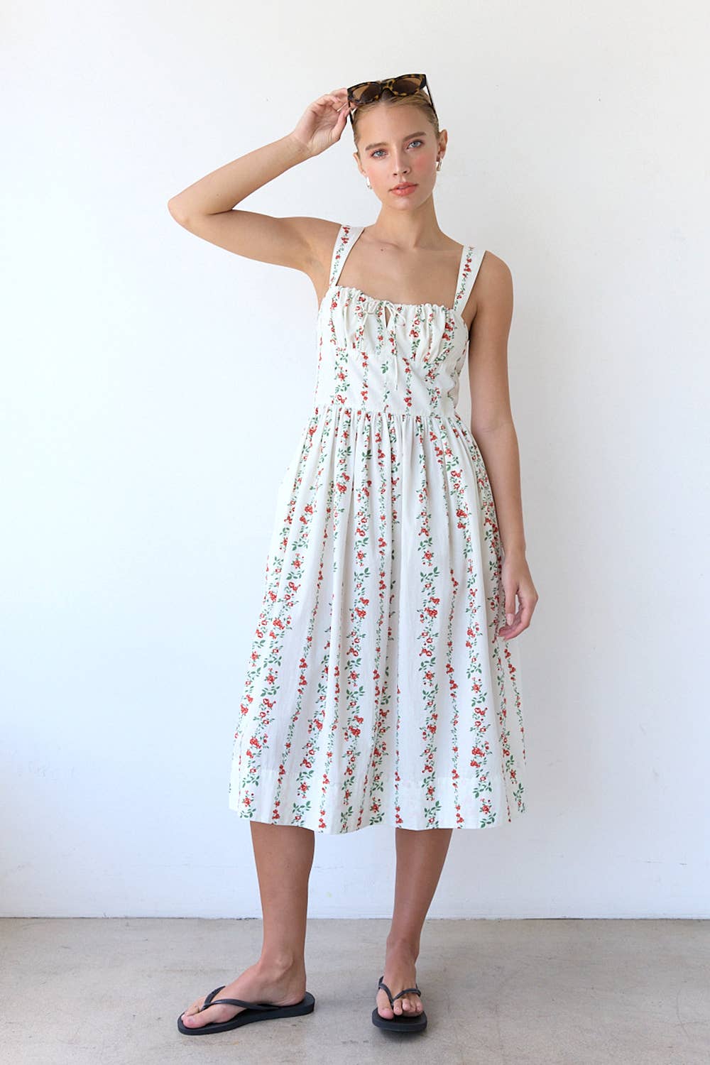 PRINT SUN DRESS - RD1131: WALLPAPER
