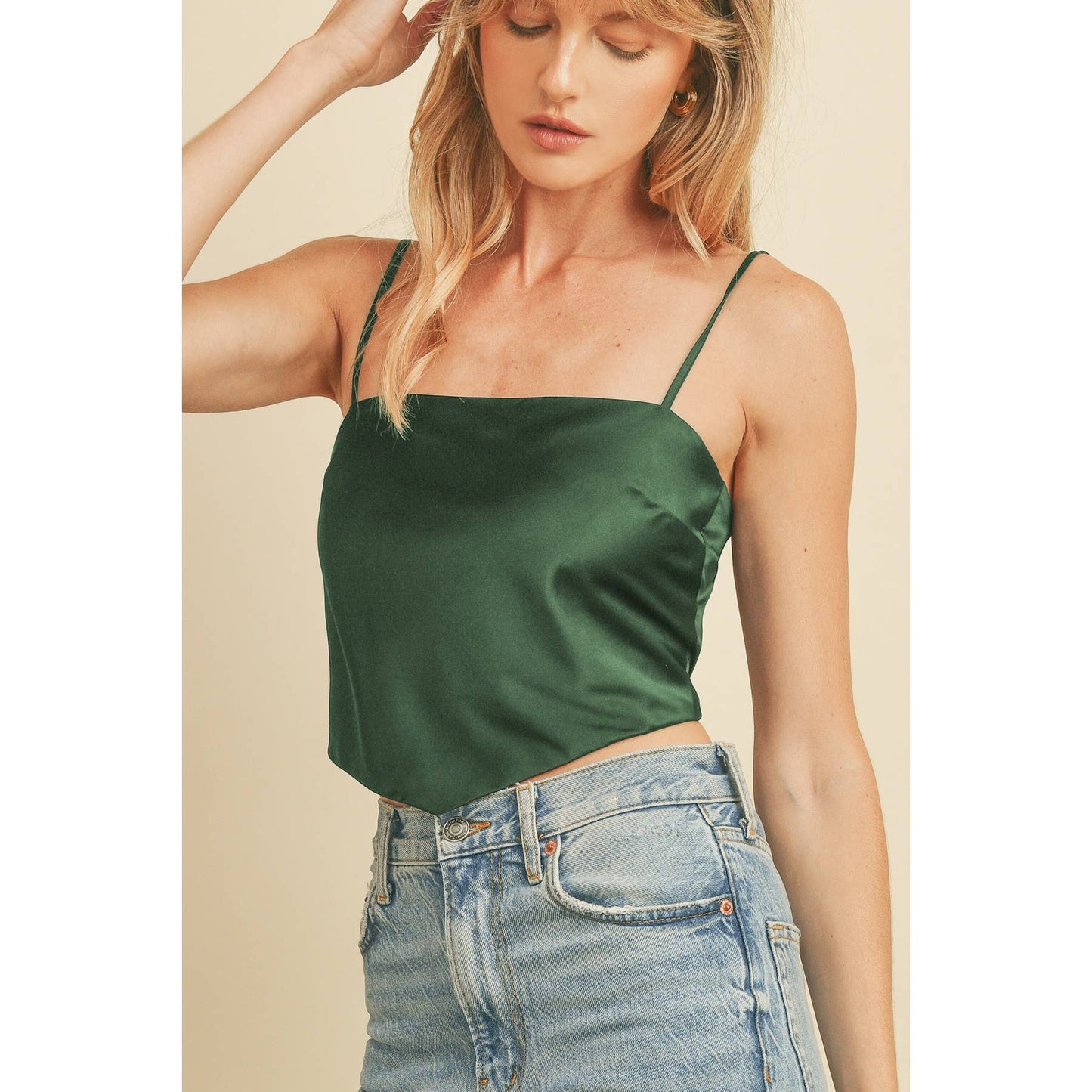 Ft9840 Satin Tie Back Cami Top: DRIED MAUVE