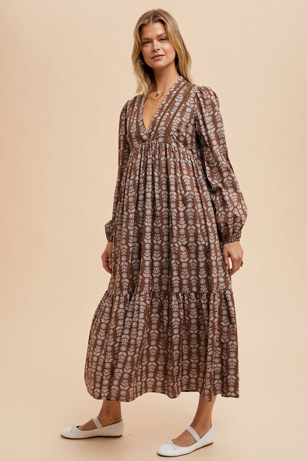 STATEMENT PRINT MAXI DRESS: BLACK / ILD5852