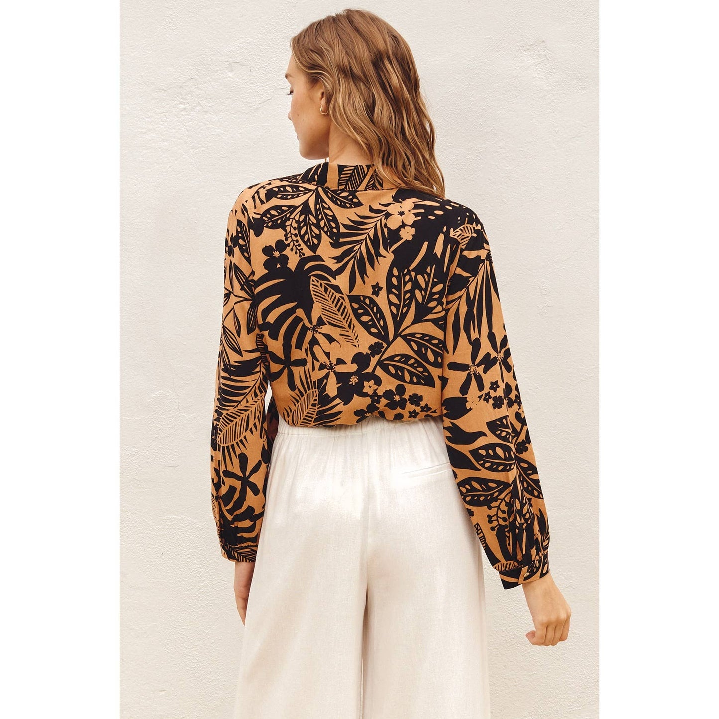 Sweet Summer Wrap Collared Shirt: IBIZA PALM / FT11600-P1460_3