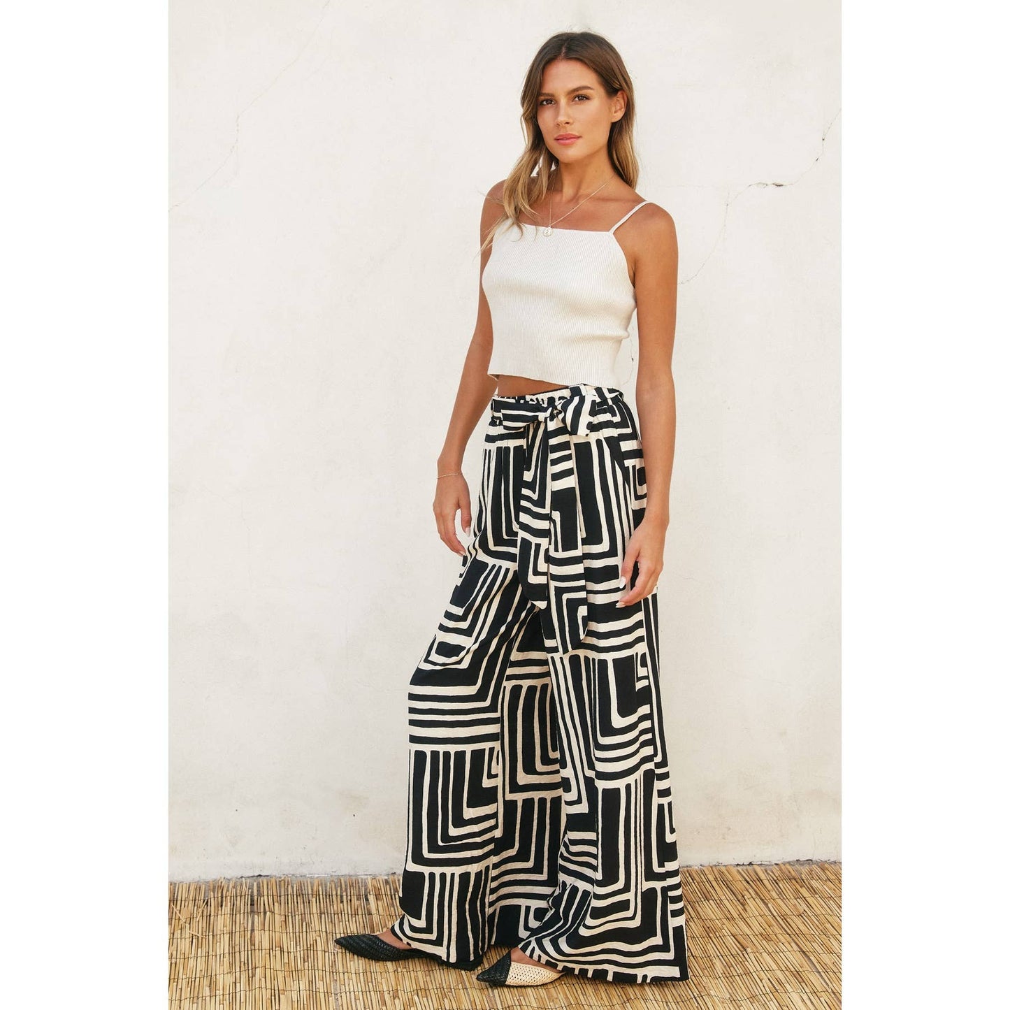 Runaway Looped Belt Pants: SAGE/CREAM / FP12080-CP440_5