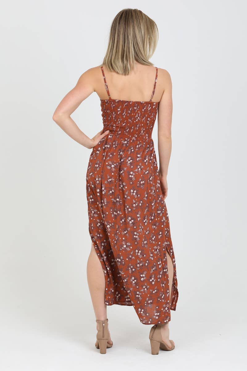 F4B48-WA40 V NECK TWIST FRONT CUT OUT MAXI DRESS