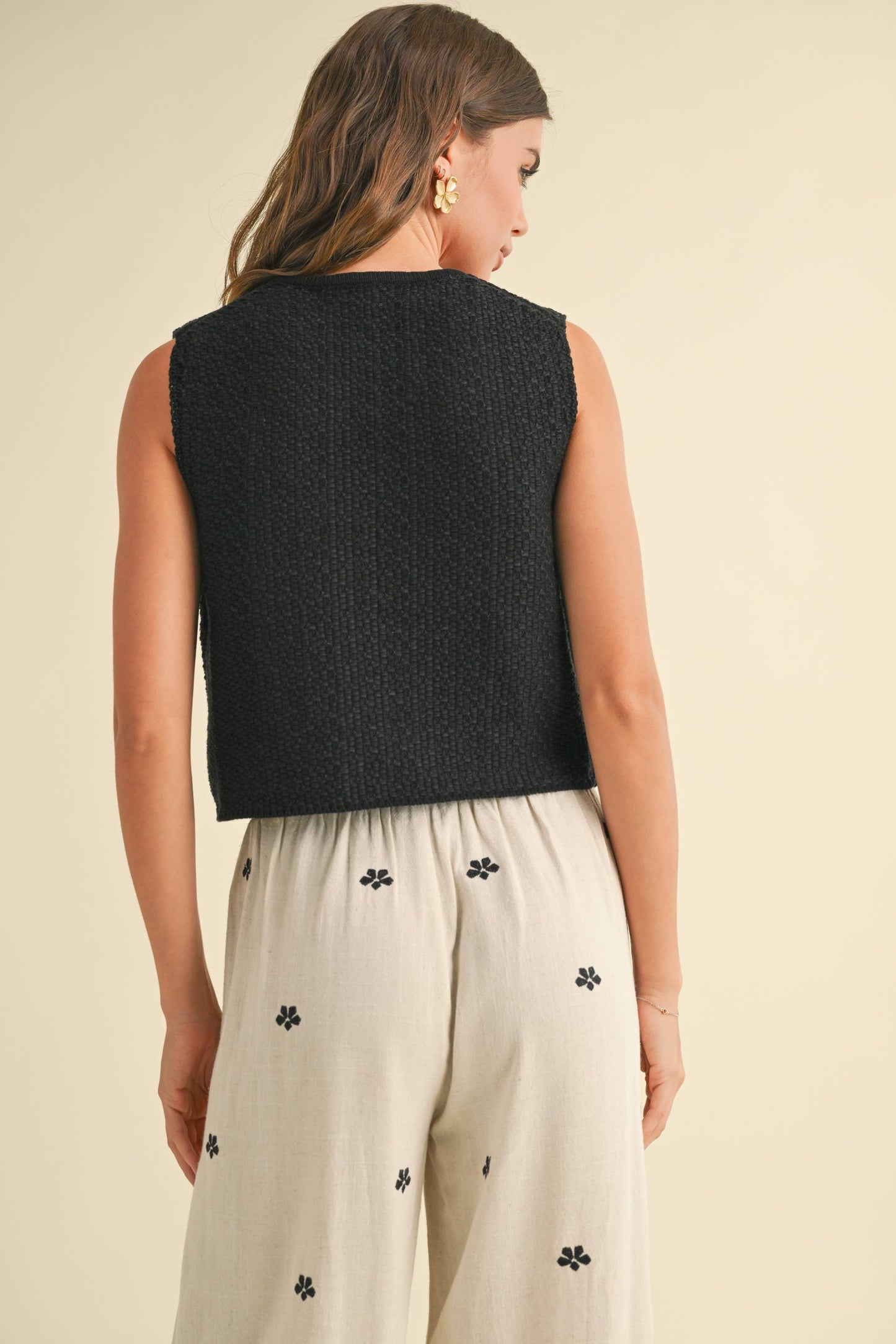 T4837 KNITTED TIED IN FRONT CARDIGAN: CREAM