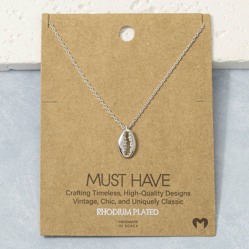 18K Gold Dipped Cowrie Shell Pendant Necklace: R