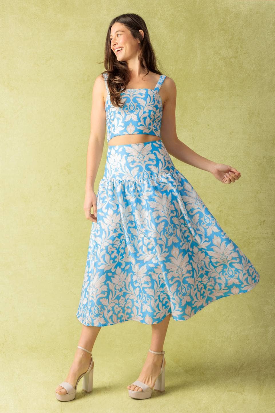 💖 skirt 💖 - IT13545: BLUE IVORY / flying
