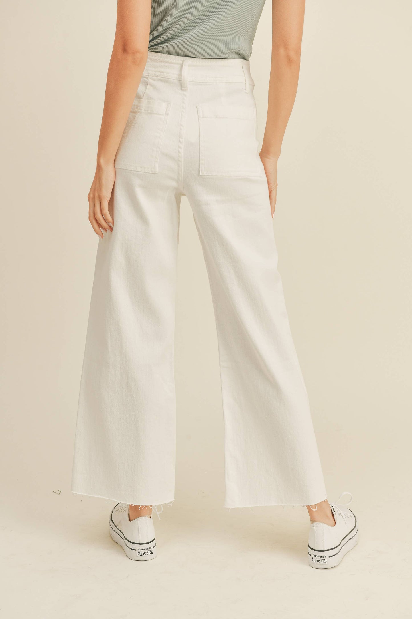 MMP623 STRAIGHT WIDE LEG DENIM PANTS: DENIM