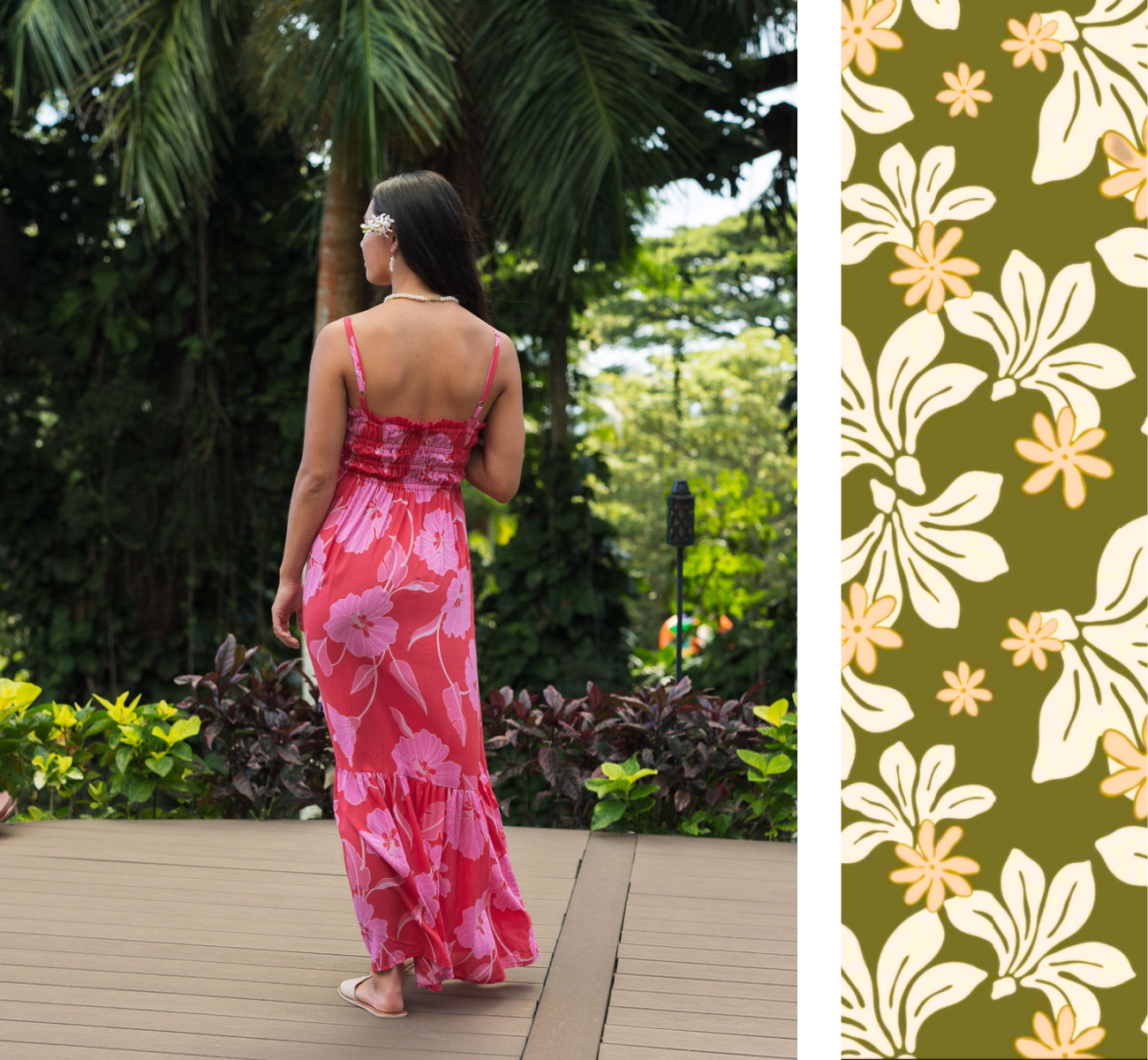 Mariko Dress in Naupaka Blossom