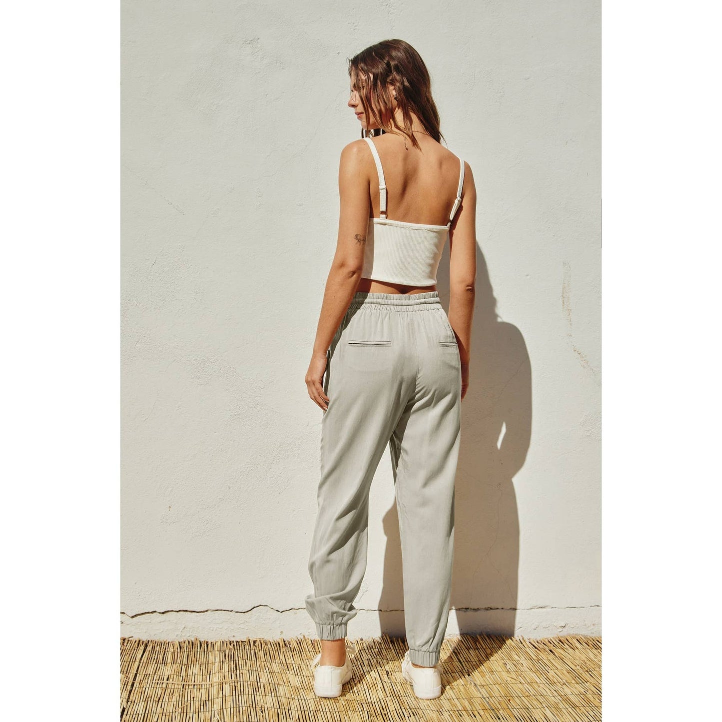 Easy Drawstring Joggers: WASHED GREY / FP5513