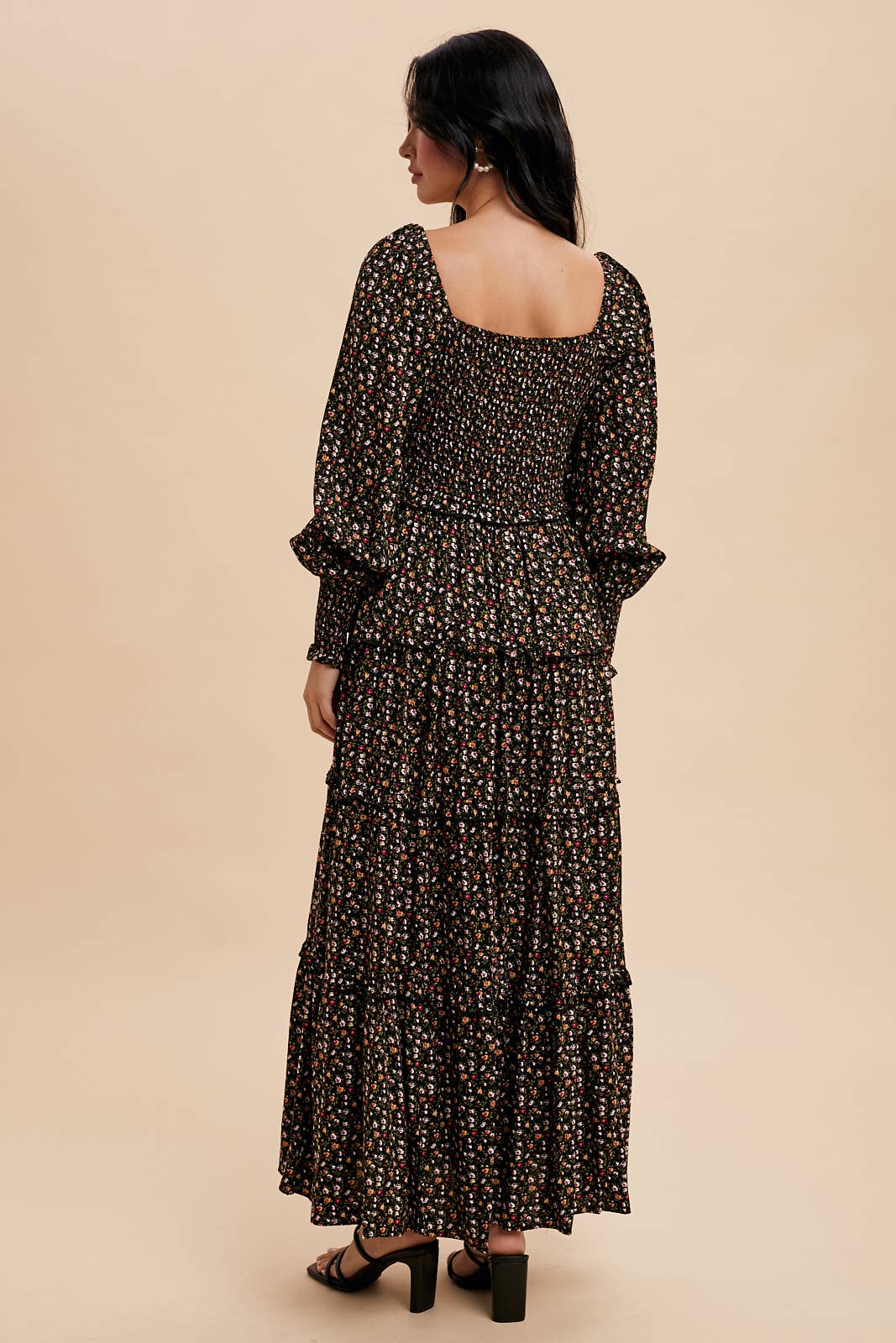 SWEETHEART FLORAL MAXI DRESS: SEPIA / ILD5932