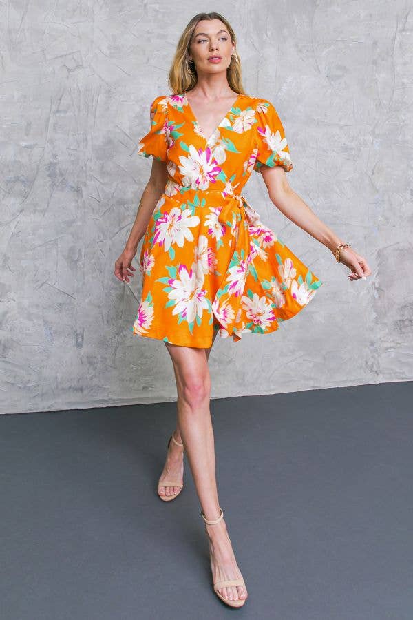 A printed woven mini dress - ID20080
