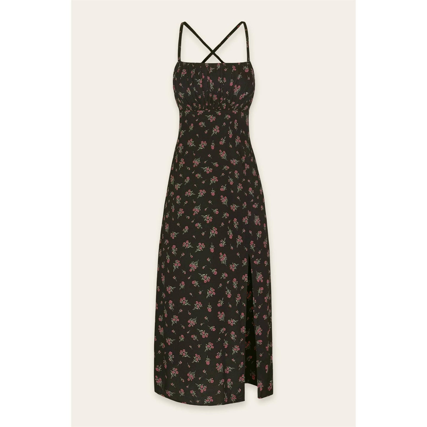 FD10227-P1612 Pretty Little Rose Tie Back Midi Dress