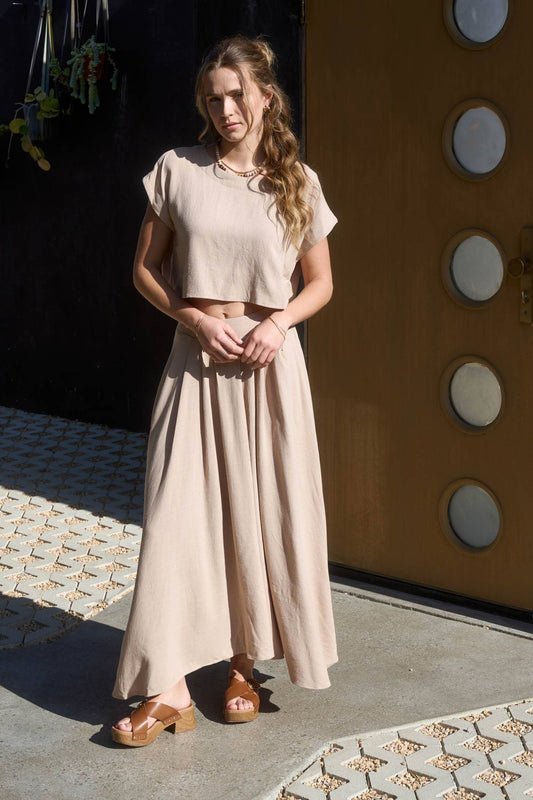 B5SX1033-B SKIRT: LIGHT TAN