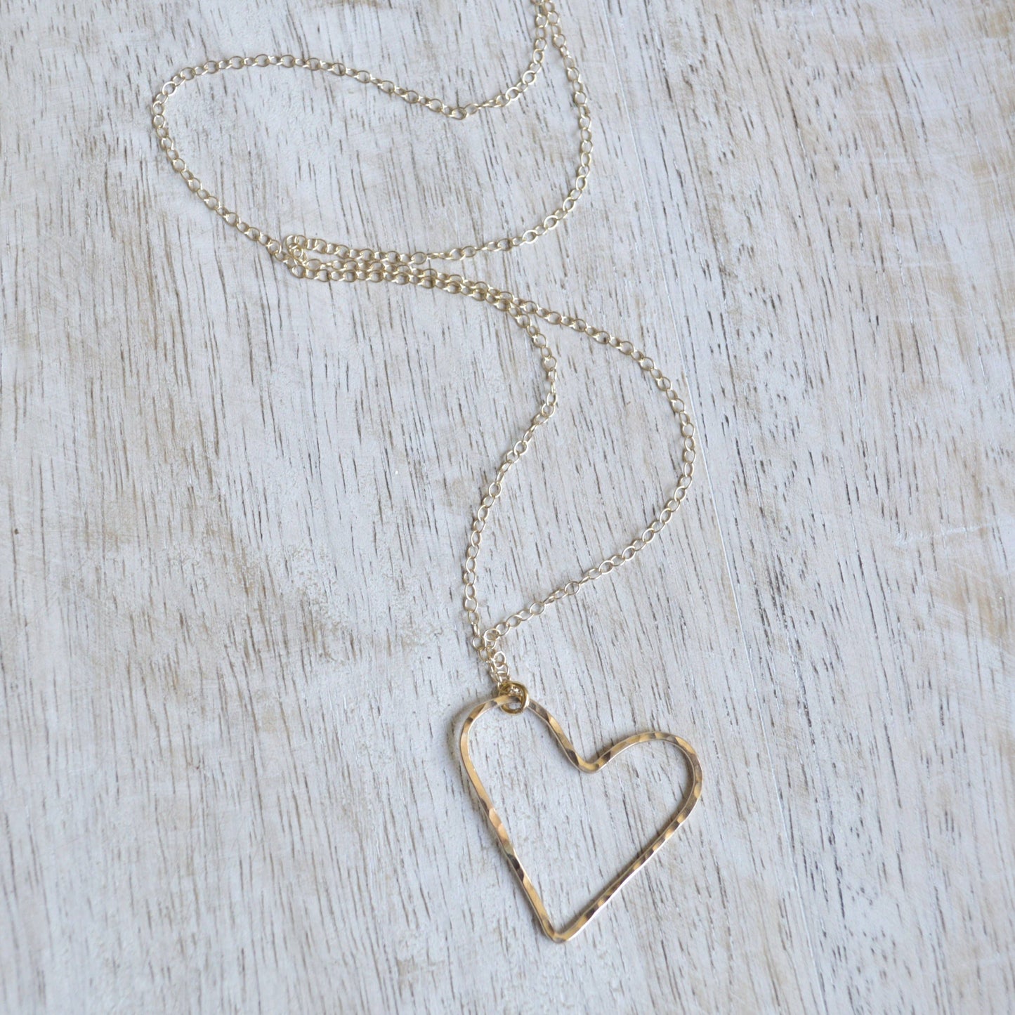 Floating Heart Necklace: 16 inches / Gold Filled