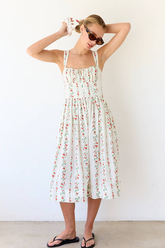 PRINT SUN DRESS - RD1131: WALLPAPER