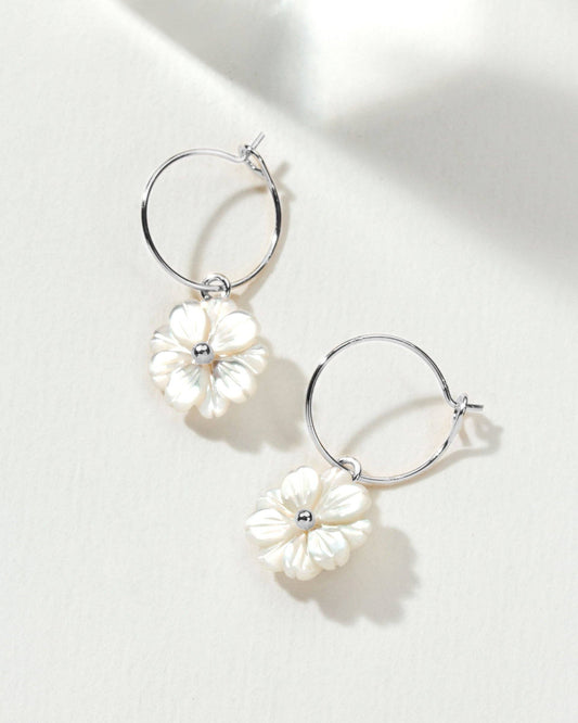 Blooming Hoop Earring - Silver