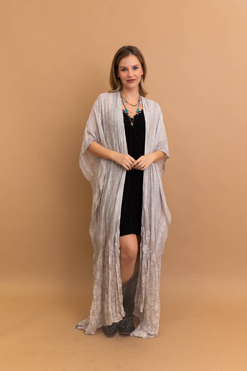Free Flow Paisley Longline Kimono - Bestseller 😍: Chambray