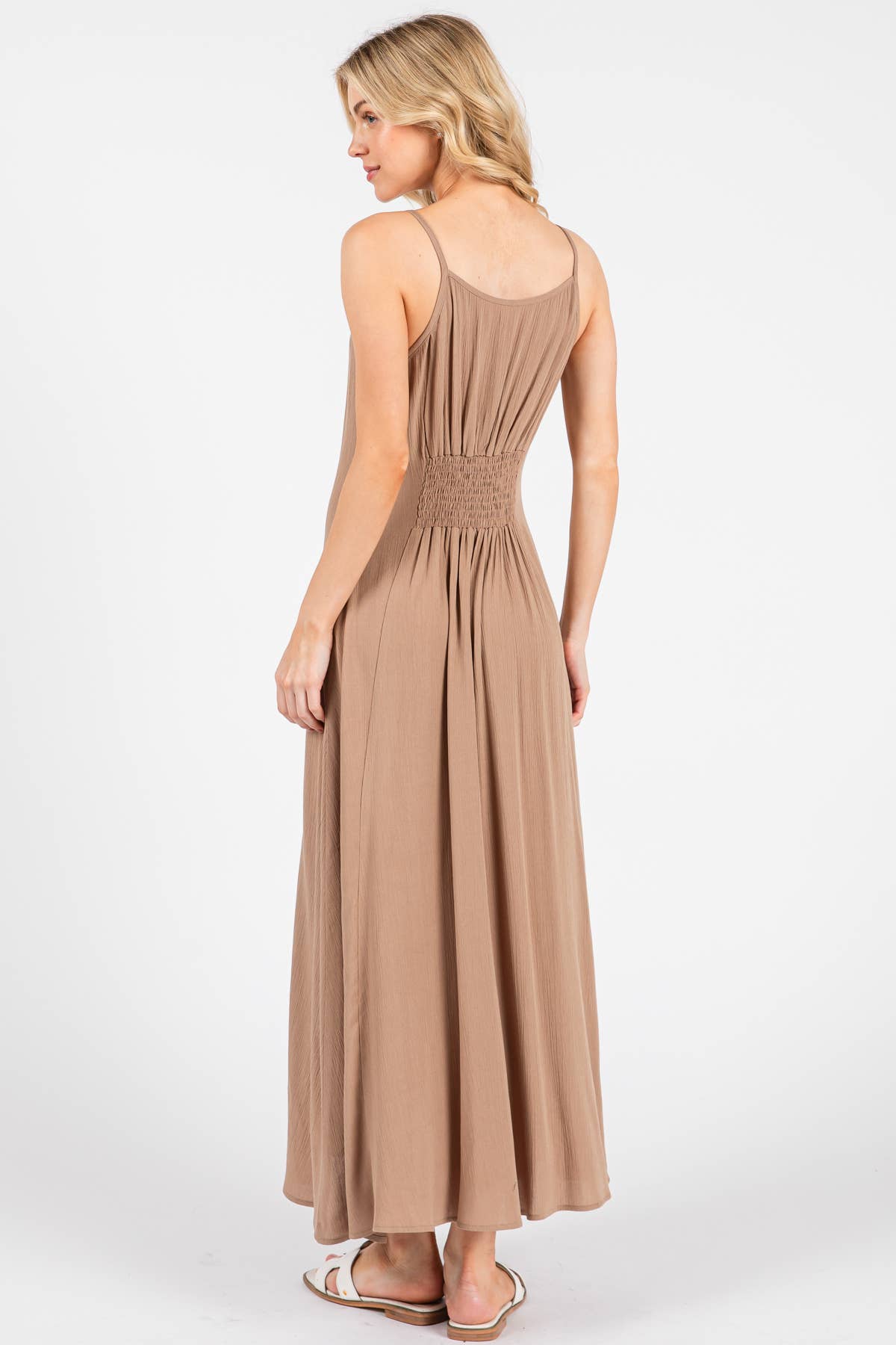 Heavy Gauze Flowy Dress - ND40209-HV: Vintage Olive