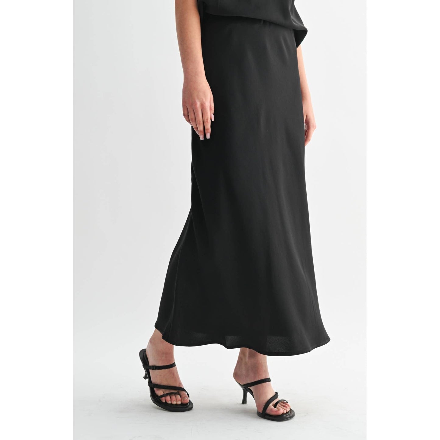 SOLID MAXI SKIRT: Brown / FS65099_4