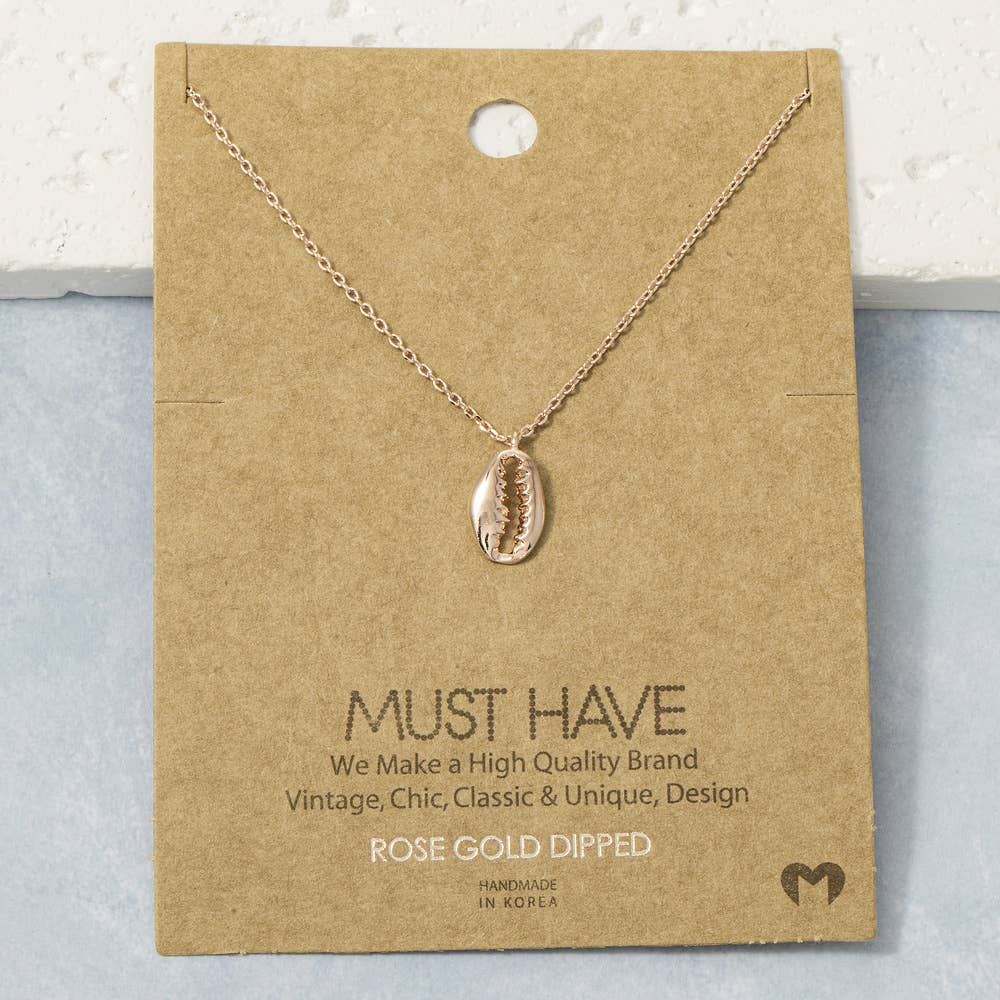 18K Gold Dipped Cowrie Shell Pendant Necklace: R