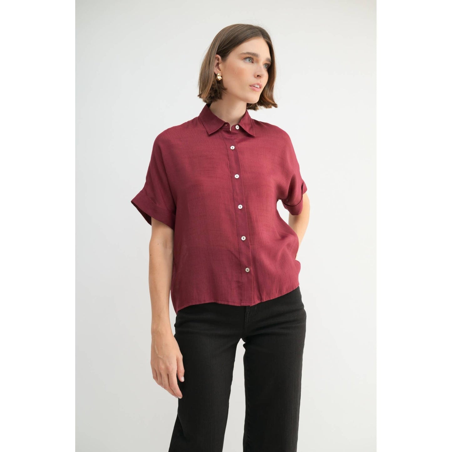 SHORT SLEEVE COLLAR SHIRT: Azurite / FT62936