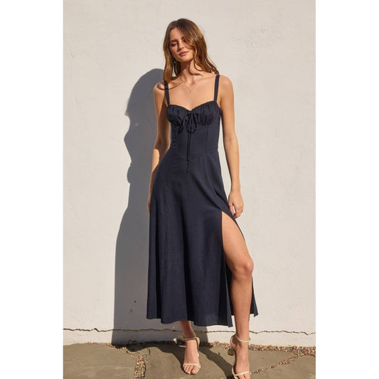 Heaven Sent Corset Sweetheart Dress: NAVY / FD11813-P1465_2