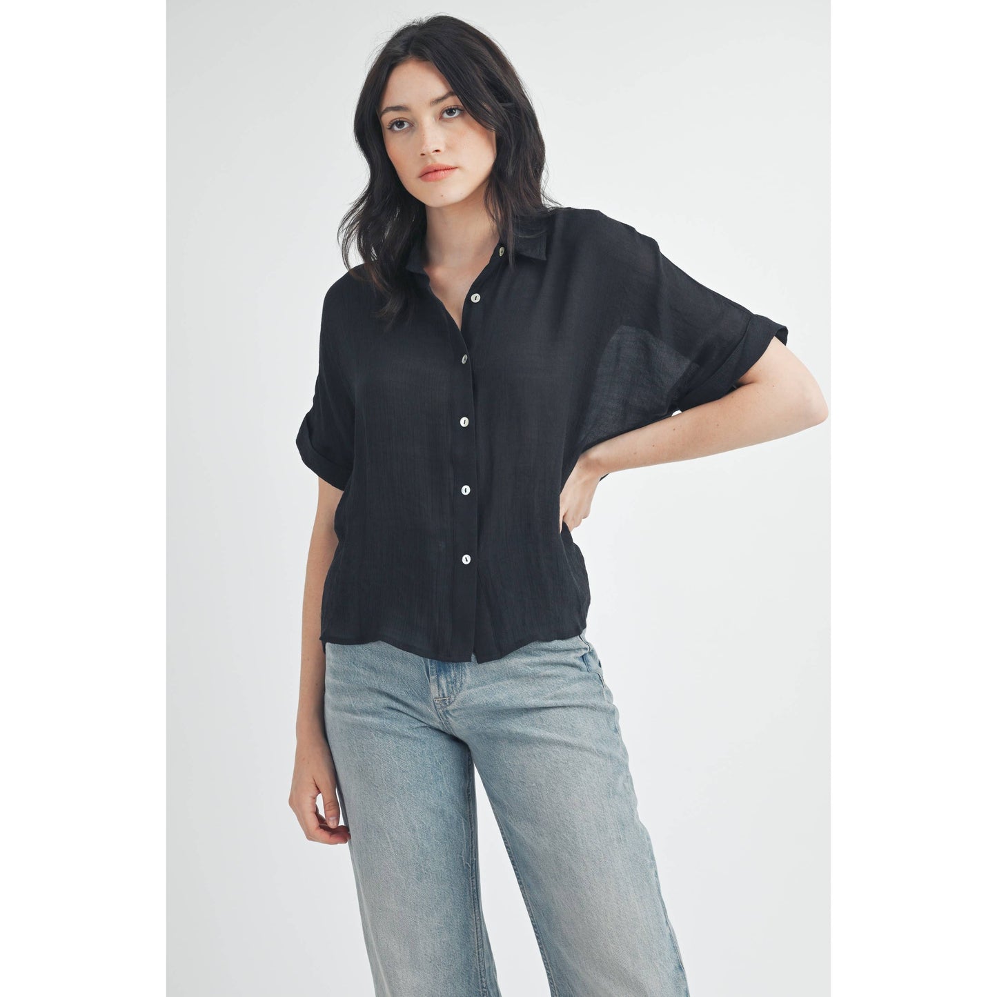 SHORT SLEEVE COLLAR SHIRT: Azurite / FT62936