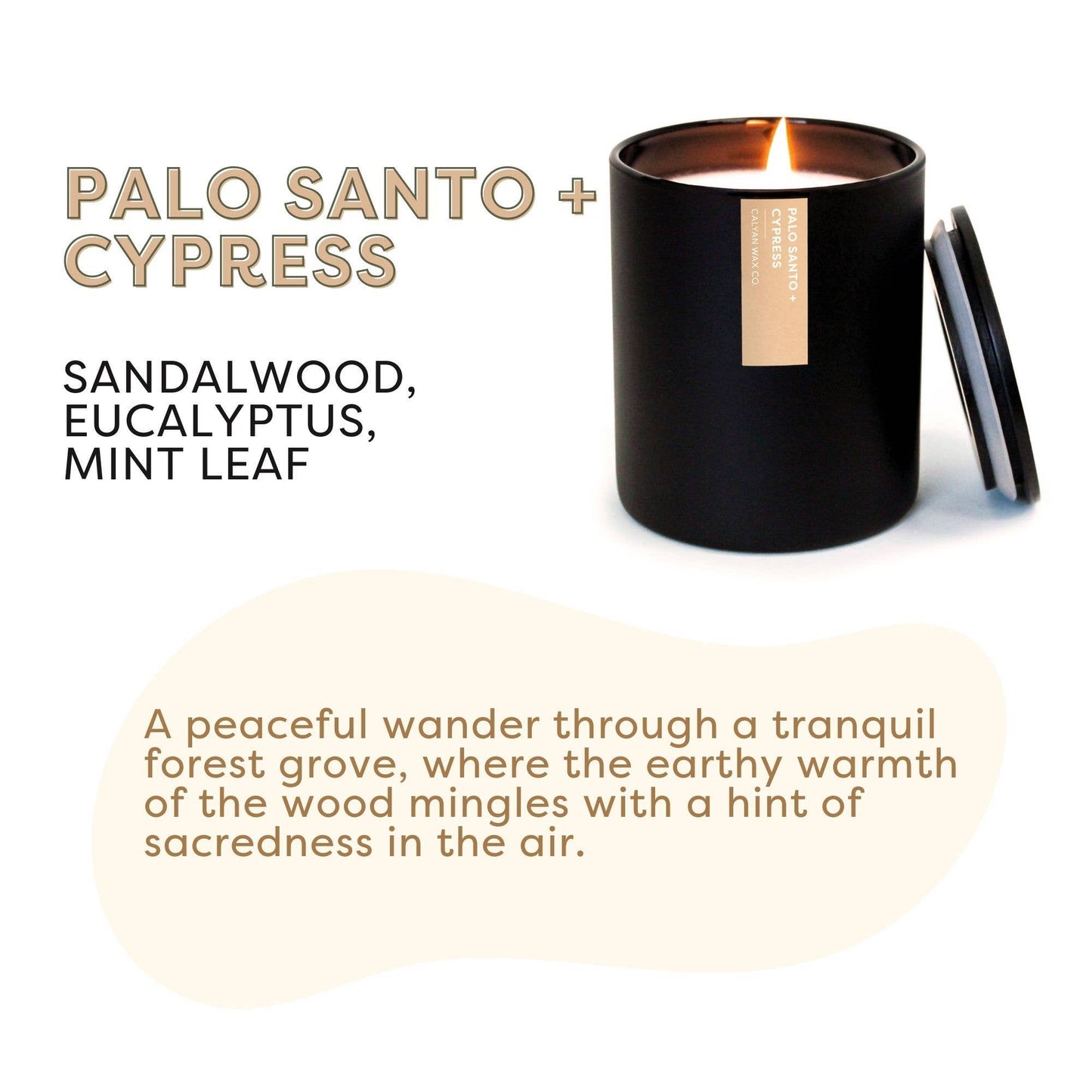 Palo Santo + Cypress - Matte Black Tumbler Soy Candle