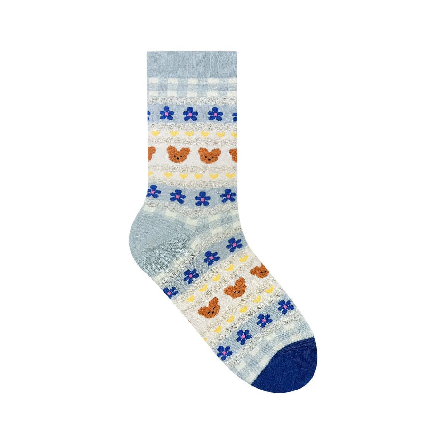 Women's Pastel Bear Crew Socks: W-L-354-4