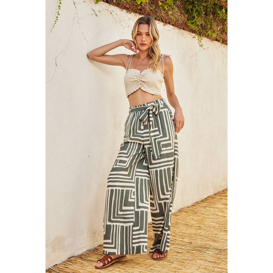 Runaway Looped Belt Pants: SAGE/CREAM / FP12080-CP440_5