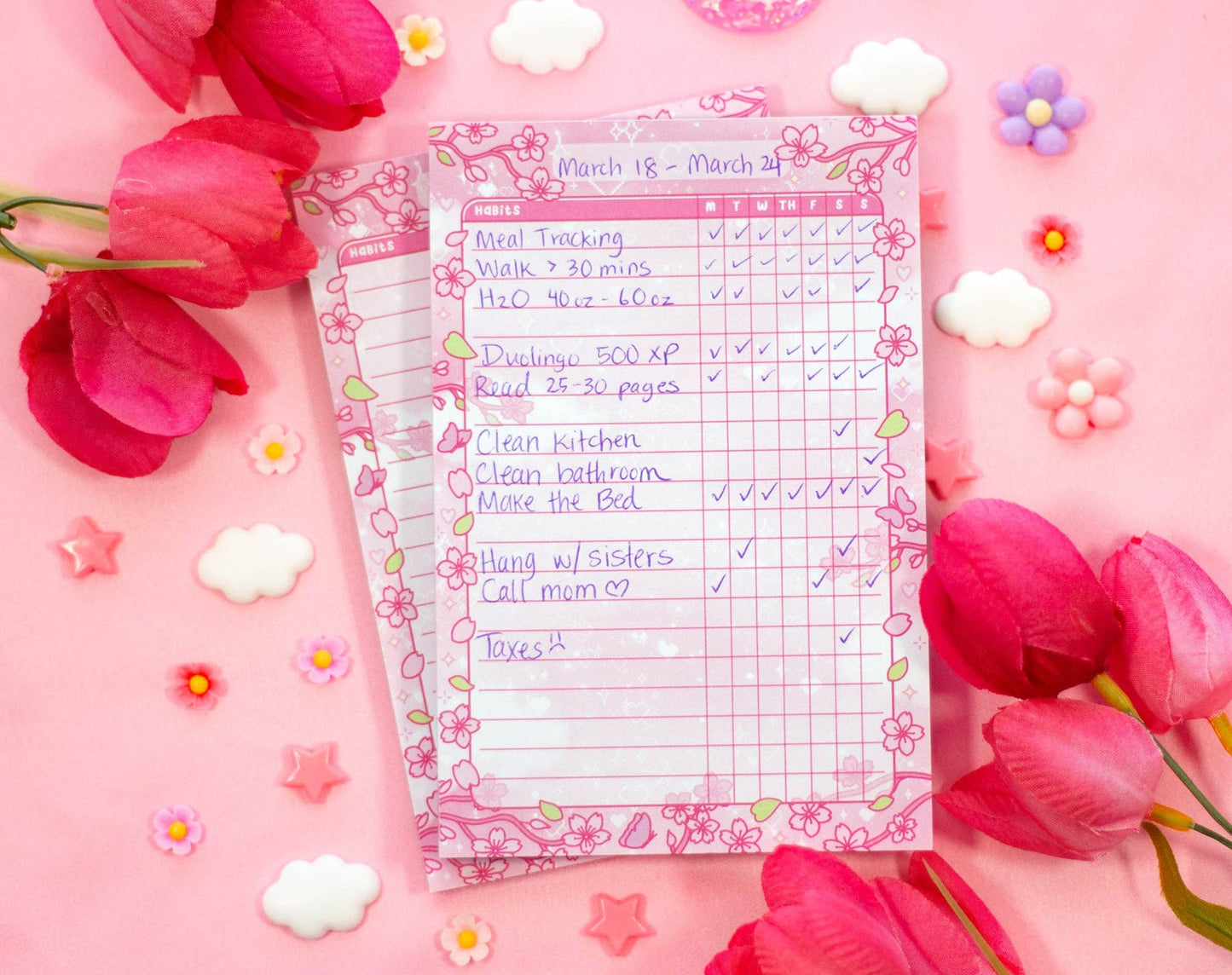 Sakura Habit Tracker Notepad