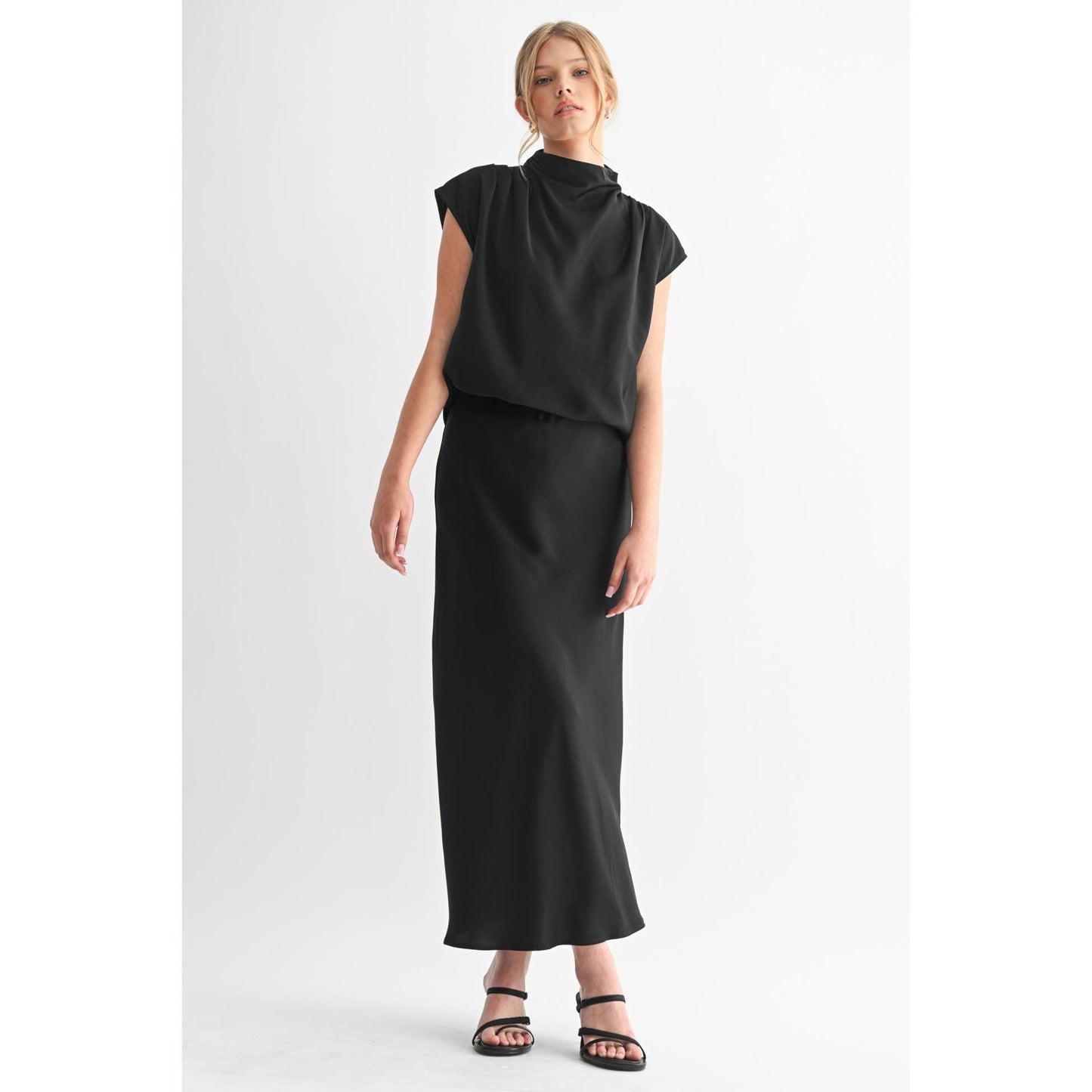 SOLID MAXI SKIRT: Brown / FS65099_4