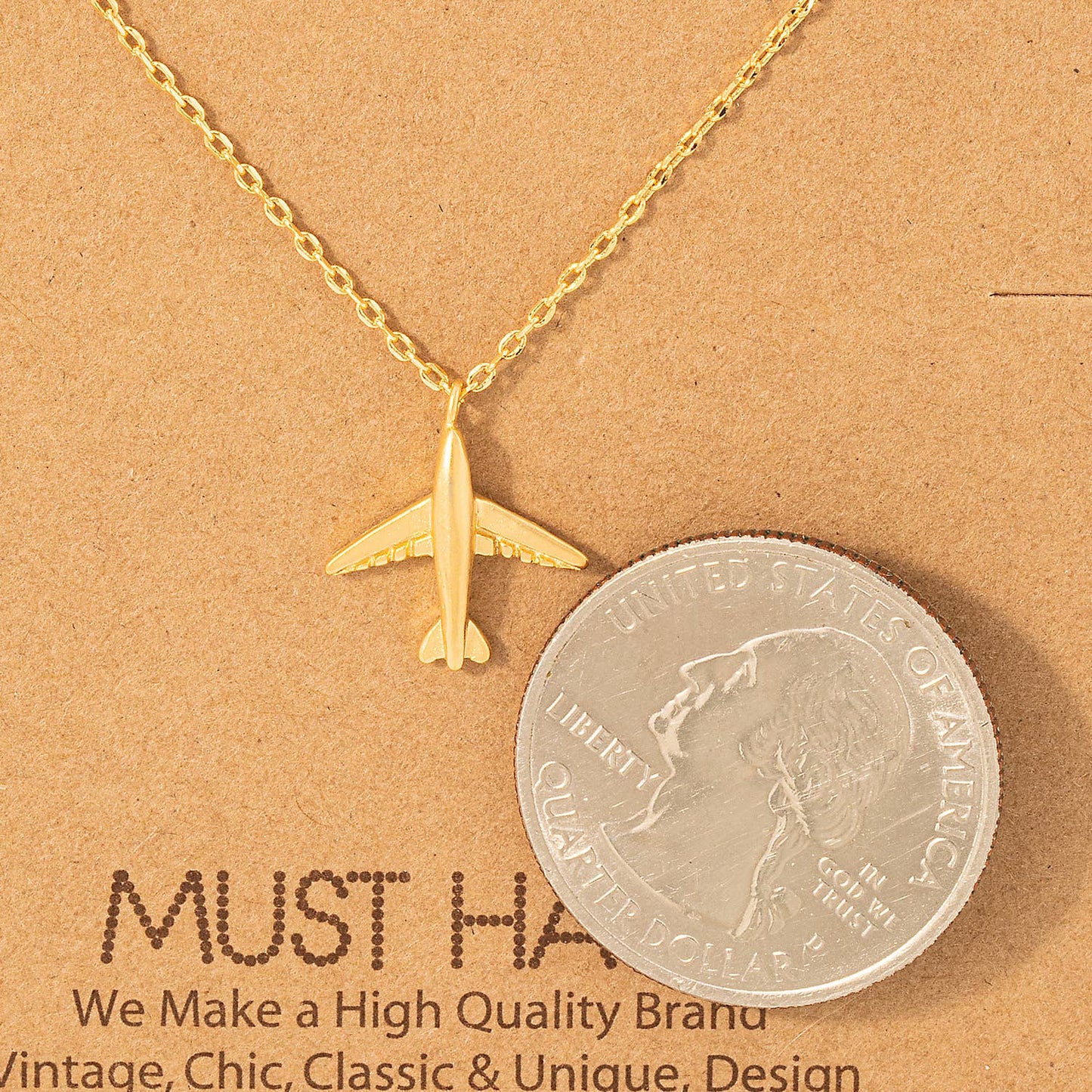 Airplane Pendant Necklace: ENE1509G