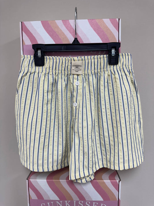 Everyday Boxer Shorts: Yellow/Blue Halo Stripes / S111