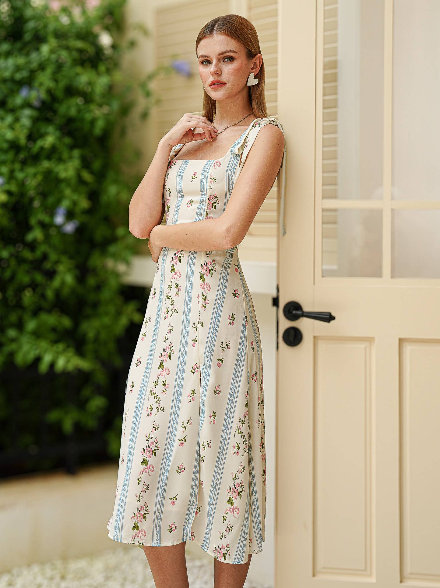Sweet Floral Stripe Sundress: RP2421