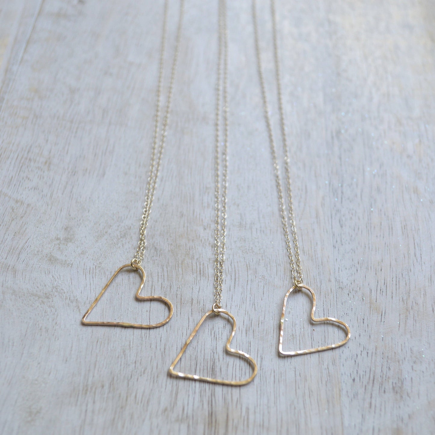 Floating Heart Necklace: 16 inches / Gold Filled