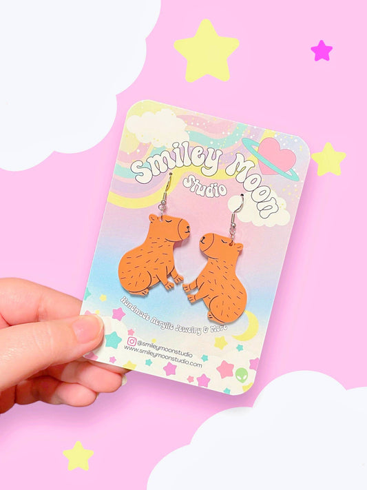 Capybara acrylic earrings