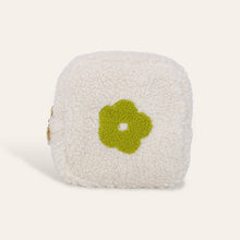 Load image into Gallery viewer, Square Teddy Pouch - Green Flower
