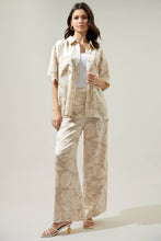 Load image into Gallery viewer, Gardenia Floral Wide Leg Pants: CHAMPAGNE-TAUPE / L
