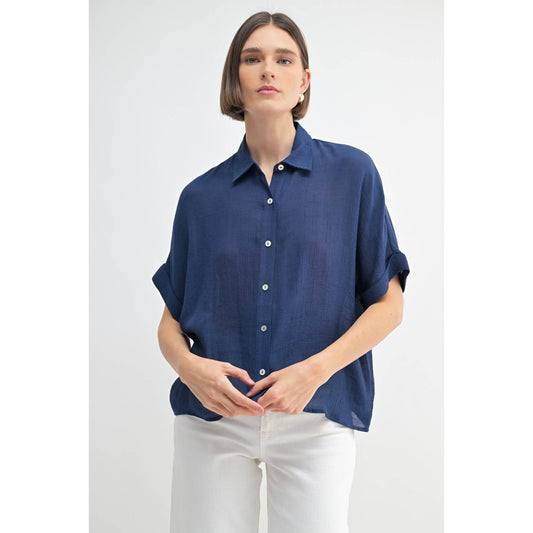 SHORT SLEEVE COLLAR SHIRT: Azurite / FT62936