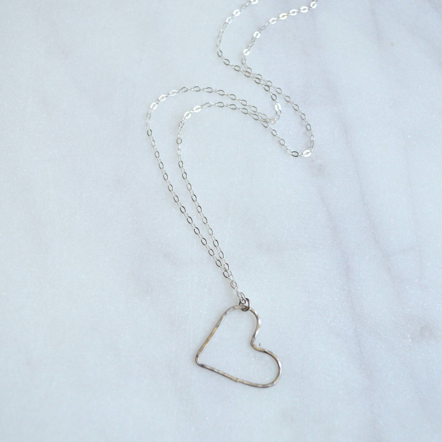 Floating Heart Necklace: 16 inches / Gold Filled