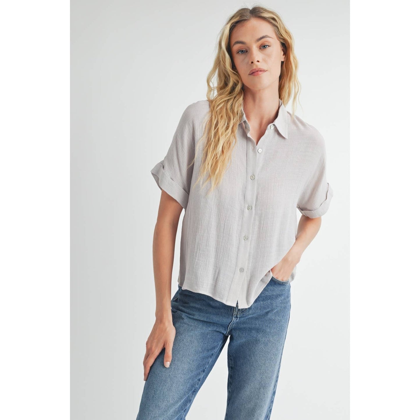 SHORT SLEEVE COLLAR SHIRT: Azurite / FT62936