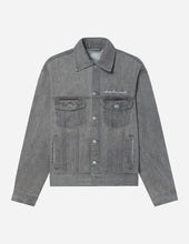 Load image into Gallery viewer, What a Friend in Jesus Grey Denim Jacket: L
