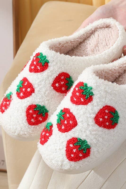 SOFT PLUSH MUSHROOM HEART RAINBOW WARM SLIPPERS | 40SP014: Heart / Medium