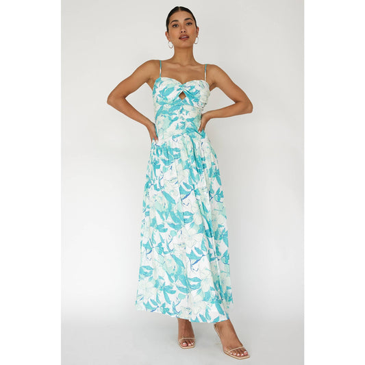 FLORAL MAXI DRESS : BLUE / 64291H01